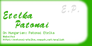 etelka patonai business card